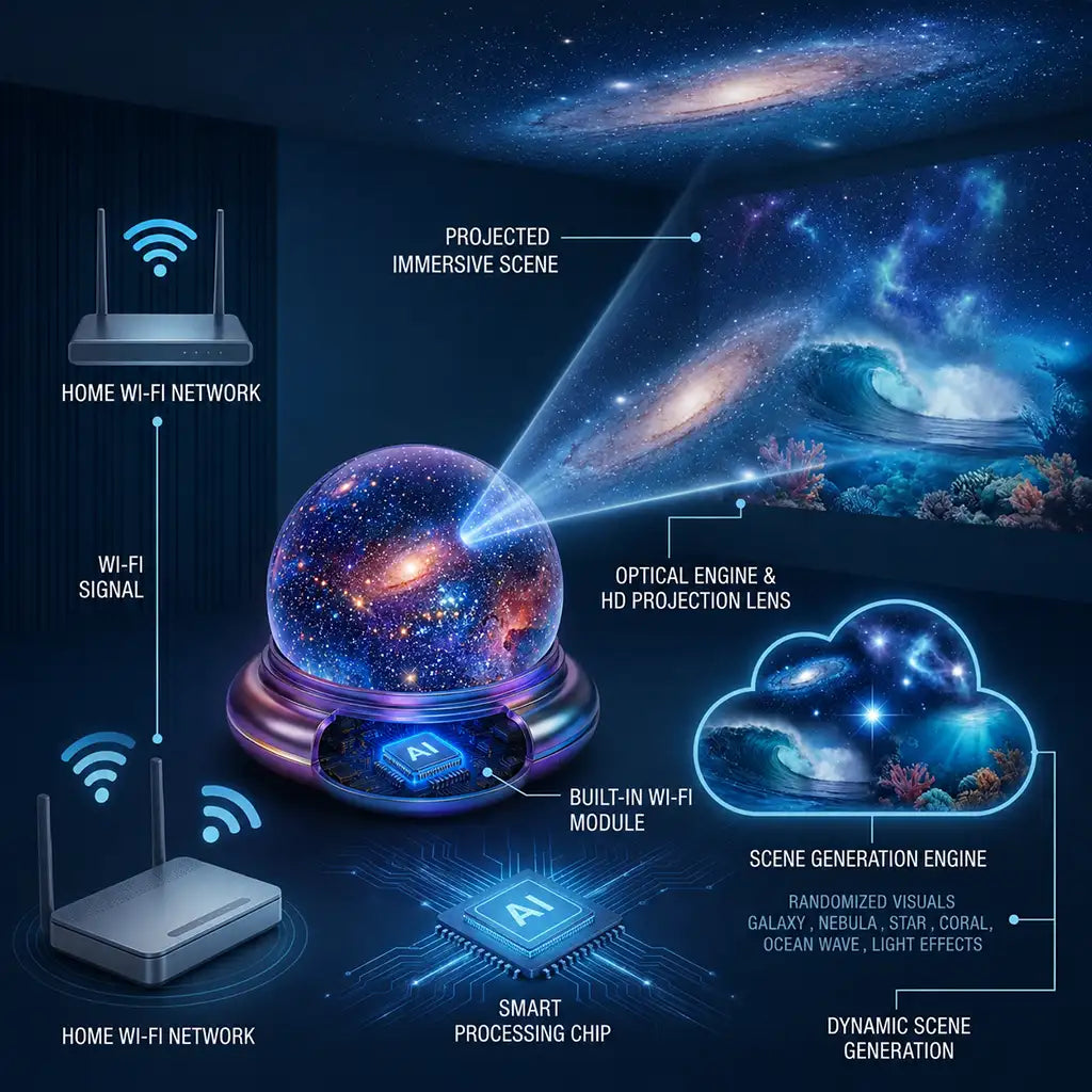 Topacme® 🔮Night Light Projector - Smart Holographic Star Projector